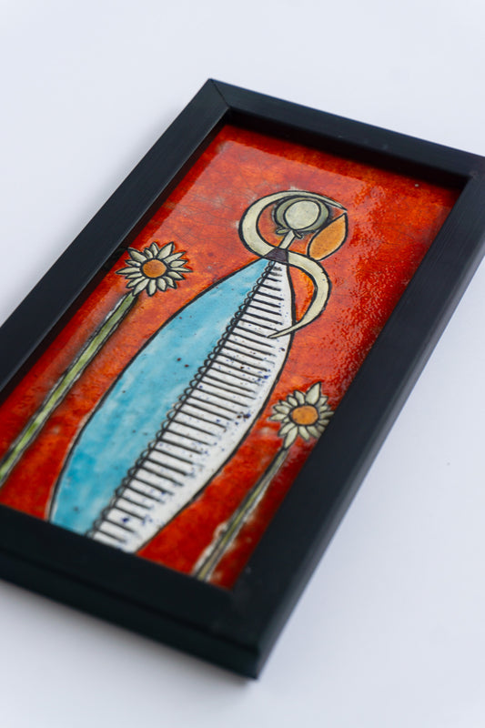 Cherish - Ancient Anatolian Modern Female Figure Ceramic Art Tile